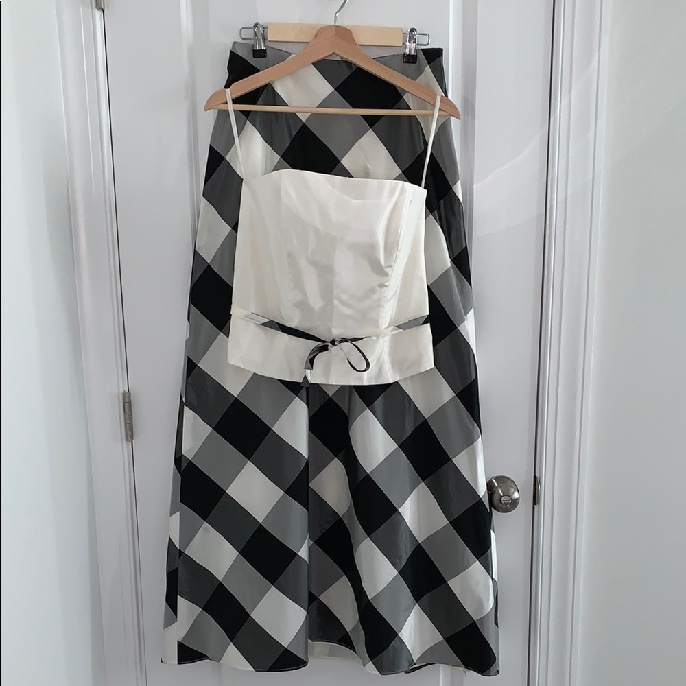 VINTAGE 2003 After Six 2 Piece cocktail maxi skirt strapless bustier top size 10